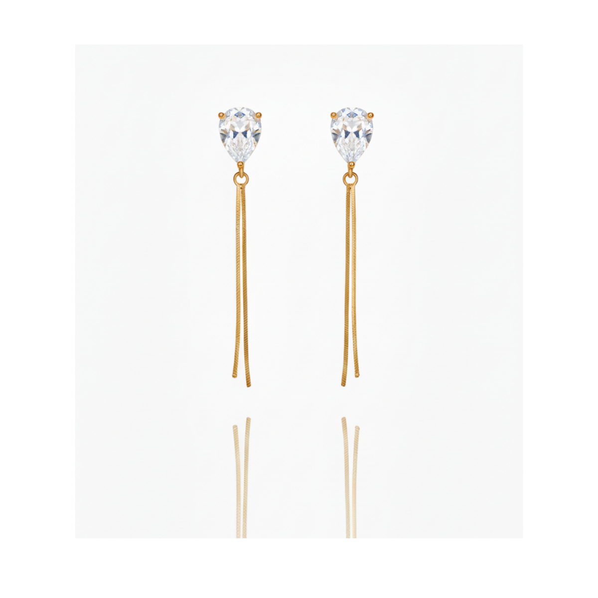 Kristal Silver Damla Küpe