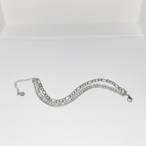 Gümüş taşlı zincir bileklik