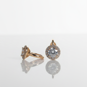 Daire pırlantalı küpew