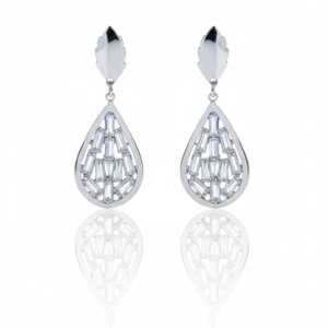 Kristal silver küpe damla