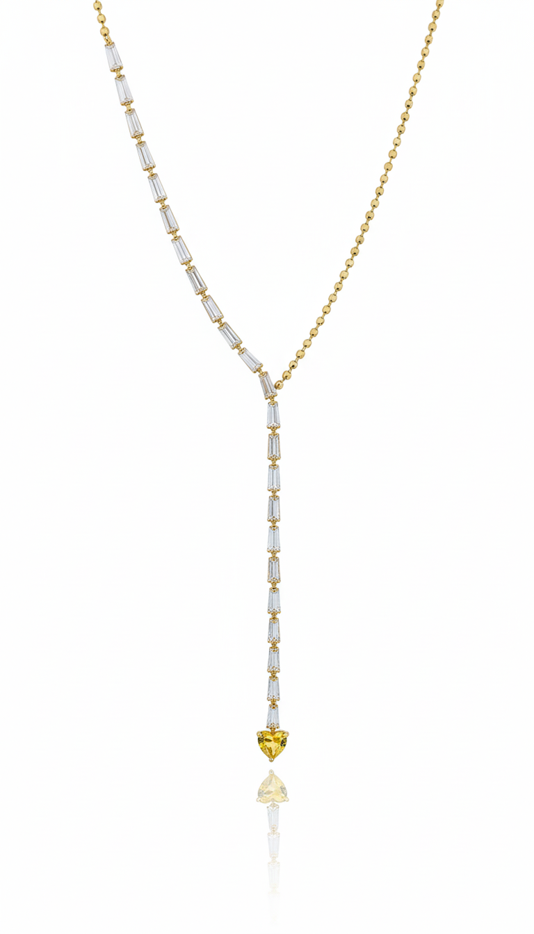 Sarı kalpli y kolye