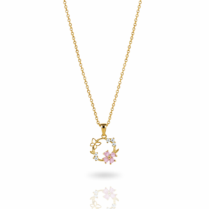 Çiçek detaylı minimal kolye